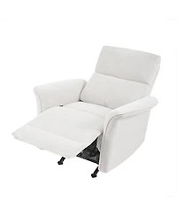 Manual Rocker Recliner Chair for Adults,Manual Rocking Glider Recliner for Living Room， Bedroom,Wide Armrests(Gray)