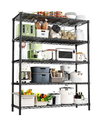 Lovmor 5-Tier in W x 72 in H x 20 in D Height Adjustable Garage Wire Shelving Unit