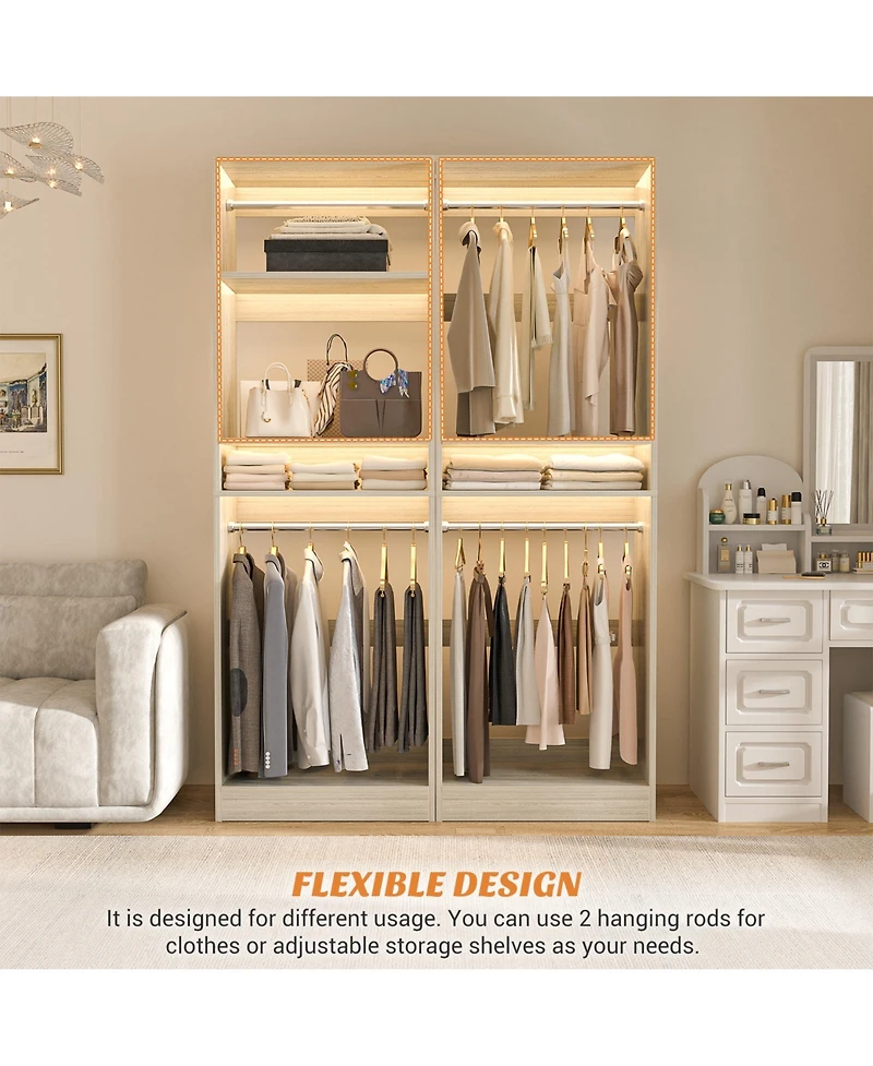Aheaplus Closet System with 2 Hanging Rods
