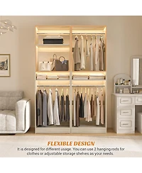 Aheaplus Closet System with 2 Hanging Rods
