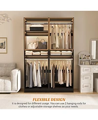 Aheaplus Closet System with 2 Hanging Rods