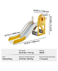Slickblue Toddler Slide, Kid Slide for Toddlers with Climbable Ladders & Bus Playhouse, Indoor Outdoor Slide Playset for Kids