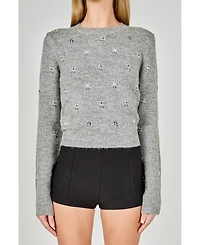 endless rose Women's Bead Embellished Sweater