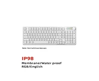 Risokeys Mechanical Feel Waterproof Gaming Keyboard 98-Key, Rgb Backlit, Type-c Wired, Silent Keys, Multi-Knob Control