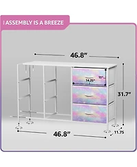 Sorbus 9 Drawers Dresser- Storage Unit with Steel Frame, Wood Top, Fabric Bins