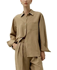 Lilysilk Women's Oversized Silk-Linen Blend Shirt