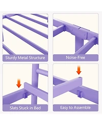 gaomon Easy Assembly Twin Size Metal Bed Frame Twin Bed Frames Space Saving, for Living Room, Guest Room