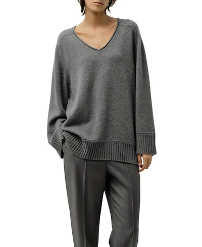 Lilysilk Women's Oversized V-Neck Cashmere Sweater