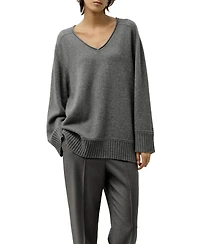 Lilysilk Women's Oversized V-Neck Cashmere Sweater