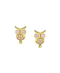Bling Jewelry Tiny Pink Sapphire Cubic Zirconia Cz Butterfly Stud Earrings 14K Gold Screw-back