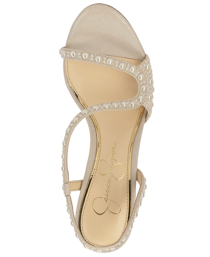 Jessica Simpson Women's Jaycin Barely-There Round Toe Embellished Sandals