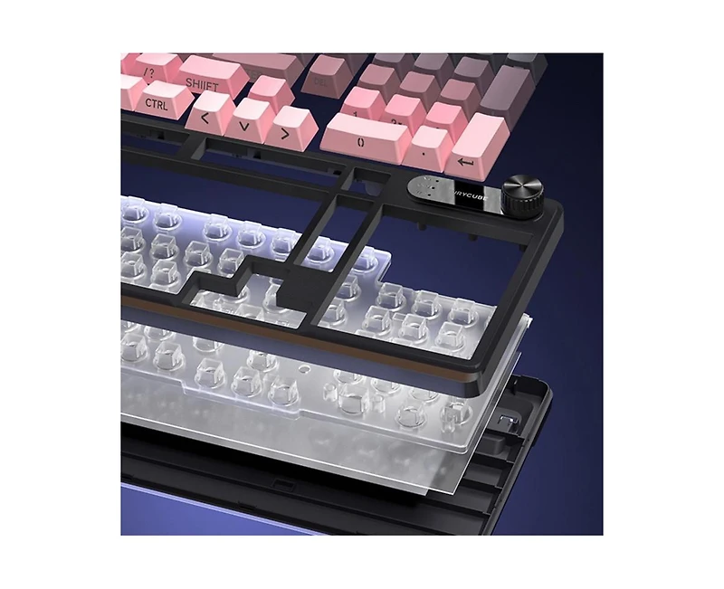 Risokeys Gaming Mechanical Keyboard, Rgb Backlit, Silent Keycaps, Multifunction Knob – for Pc Gaming, Office Work, Gamers & Typists