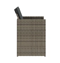 Patio Chairs with Cushions 4 pcs Gray Poly Rattan