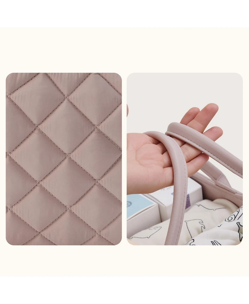 Sunveno Baby Quilted Multi-Compartment Diaper Changing Essentials Caddy Organizer
