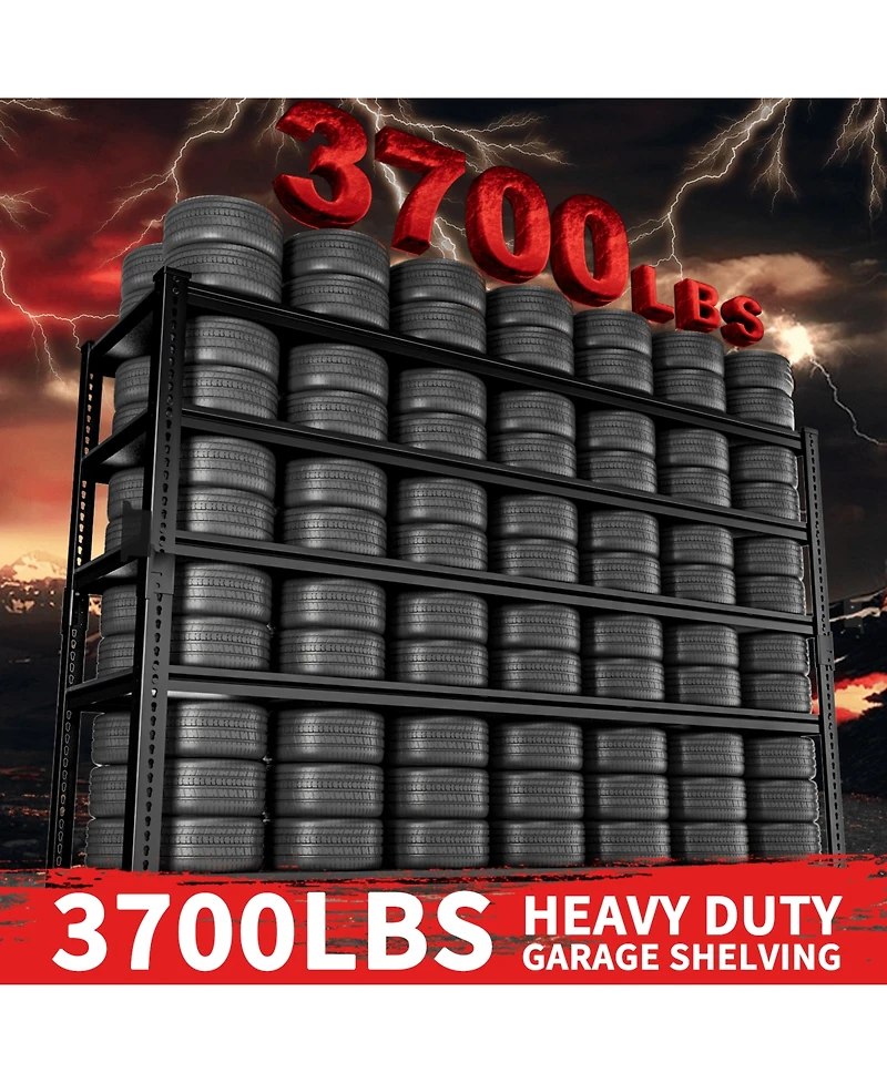 Lovmor 5-Tier 60 in W x 78 in H x 24 in D Adjustable Solid Plate Heavy Duty Metal Shelving Unit
