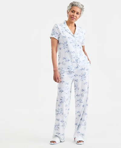 Charter Club Women's Printed Short-Sleeve Pajama Set, Macy's Exclusive