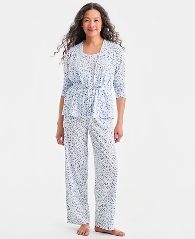 Charter Club Women's 3-Piece Cotton Pajama Set, Macy's Exclusive