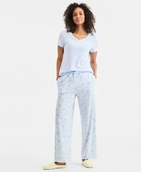 Charter Club Womens Sleep Tee Drawstring Pajama Pants Created For Macys