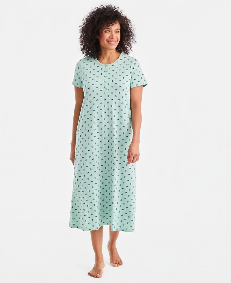 Charter Club Women's Cotton Short-Sleeve Nightgown