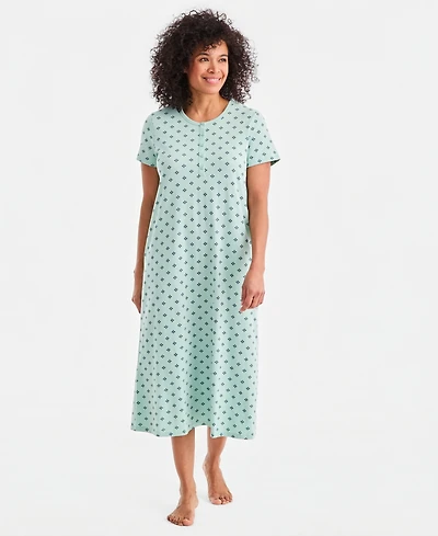 Charter Club Women's Cotton Short-Sleeve Nightgown