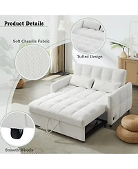 Maison Boucle 52.8'' Usb Convertible Sleeper Sofa Bed with Adjustable Backrest