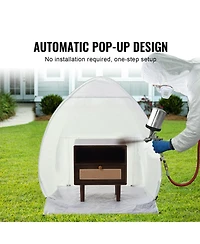 Mecale Pop-Up Spray Paint Shelter, 40 x 35 x 40 in Portable Spray Paint Tent with Built-In Floor, Exhaust Window, Storage Bag