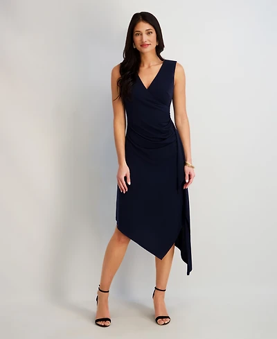 kensie Women's Asymmetrical Midi Dress