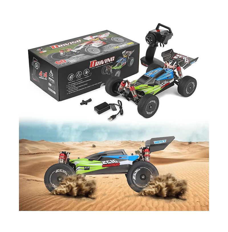 Bruce & Shark 1:14 Scale 37 Mph High-Speed Rc Car, 4WD Off-Road Monster Truck with 2.4GHz Remote & Led Lights