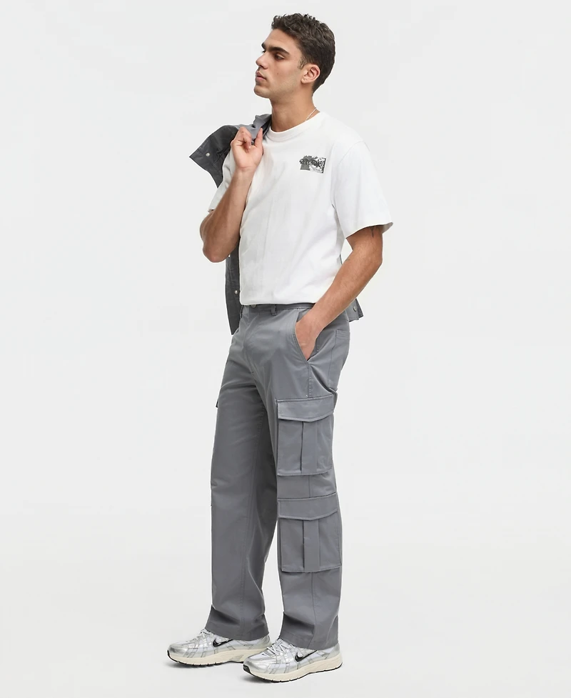 Mode of One Men's Relaxed-Fit Stretch Twill Cargo Pants, Macy's Exclusive
