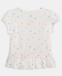 First Impressions Baby Girls' 3M-24M Mix and Match Heart-Print Peplum T-Shirt, Macy's Exclusive