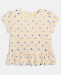 First Impressions Baby Girls' 3M-24M Mix and Match Butterfly-Print Peplum T-Shirt, Macy's Exclusive
