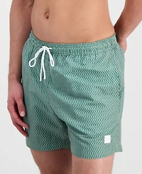 Boss by Hugo Men's Squiggle Print 5" Swim Trunks