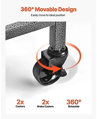 Mecale Fishing Rod Holder, 15-Rod Mobile Pole Rack Cart with Wheels for Garage or Home Fishing Gear Storage