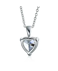 Bling Jewelry 5CT Cubic Zirconia Heart Shaped Solitaire Pendant Necklace .925 Sterling Silver