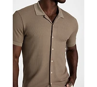 Guess Men's Pointelle Short Sleeve Knit Shirt