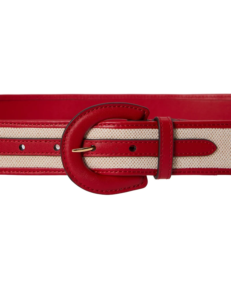 Lauren Ralph Canvas Crescent Buckle Belt