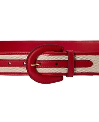 Lauren Ralph Canvas Crescent Buckle Belt
