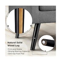 Yaheetech Tufted Accent Chair Mid Century Modern Fabric Arm Chair