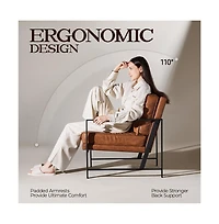 Yaheetech Retro Upholstered Lounge Chair Accent Chair