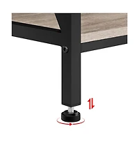 Yaheetech 64.5"H 6-Tier Metal & Particleboard Wine Rack, 10 Hooks, Power Outlets, Adjustable Feet Rustic Baker s Rack