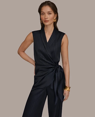 Donna Karan New York Women's Pinstripe Sleeveless Top