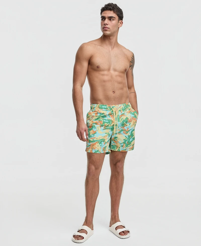 Mode of One Men's Liquid Camo 5" Swim Trunks, Macy's Exclusive