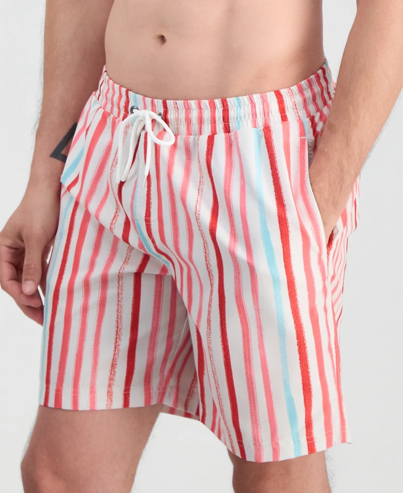 Club Room Men's Paint Stripe Swim Trunks, Macy's Exclusive