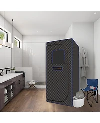 Mondawe Portable Full-Size Steam Sauna Tent with 4L 1500W Steam Generator & Chair