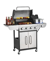Ecooso 4-Burner Propane Gas Grill with Side Burner