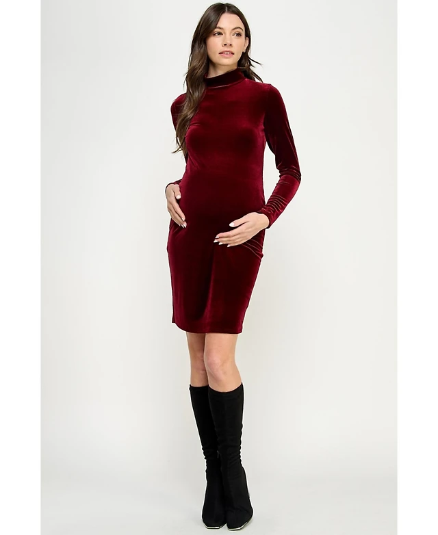 paige lawry long-sleeve velvet mini dress Paige Lawry Faux Wrap Mini Dress - Aubergine