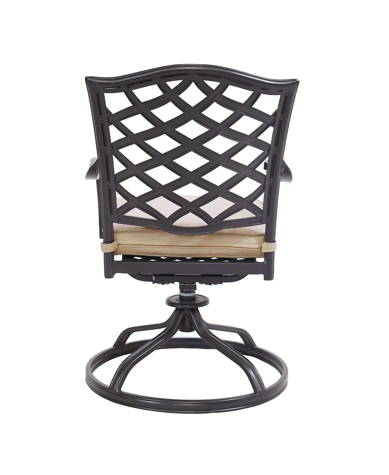Mondawe 6-Piece Outdoor Patio Bar Stool Set with High Backrests and Orange Cushions