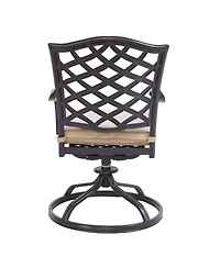 Mondawe 6-Piece Outdoor Patio Bar Stool Set with High Backrests and Orange Cushions