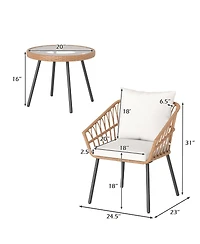 Slickblue Outdoor 3-Piece Bistro Set with Sturdy Metal Frame