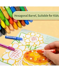 Htutwoo Colors Oil Pastel Crayons, Kid Graffiti Pens Easy to Hold and Unbreakable Crayons